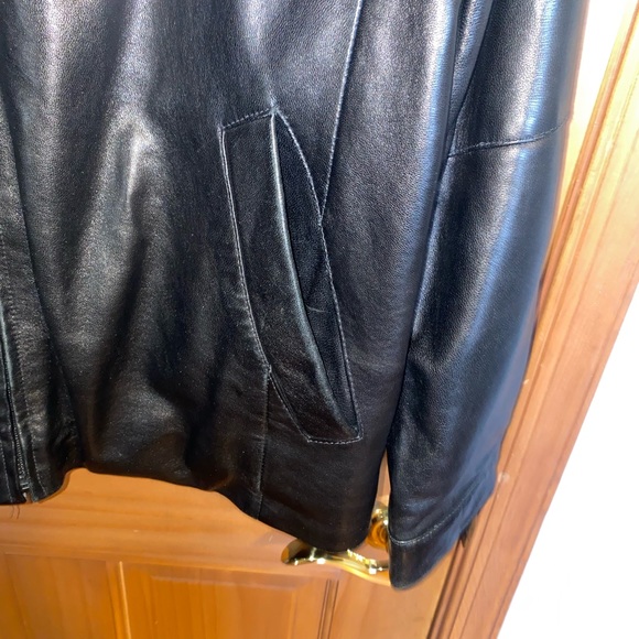 Nicole Miller New York Mens Black Leather Lined Zipper Jacket Size L - Picture 5 of 11